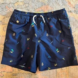 Brand new Polo Ralph Lauren fun navy print swim trunks size M (10-12)
